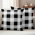 thumbnail image 2 of Black White Plaid Outdoor Pillow Covers 18x18 Set of 2,Waterproof Patio Throw Pillowcase Protectors,Spring Farmhouse Buffalo Checkered Decorative Pillow Shams Cushion Covers for Seat Bed Couch Sofa, 2 of 8