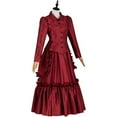thumbnail image 3 of Women's Gothic Victorian Red Dress Steampunk Bustle Gown Renaissance Costume, 3 of 7