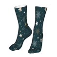 thumbnail image 6 of Bingfone Christmas Snowflake Prirnt Women's Men's Fun Pattern and Solid Crew Socks-1 Pair Pack-Cool & Classic Novelty Design Gifts, 6 of 7