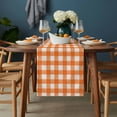 thumbnail image 2 of Orange Table Runner - 108 Inch Long, Kitchen Dining Table Runner Dresser Scarves, Country French Rustic Buffalo Plaid Modern Art Farmhouse Decor for Coffee Tables Wedding Party Banquet, 2 of 8