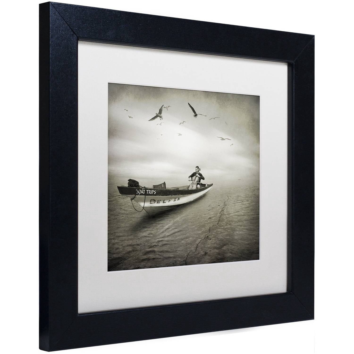 Trademark Fine Art "Cello Sophia" Canvas Art by Moises Levy White Matte, Black Frame