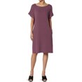 thumbnail image 1 of Robe T-Shirt Midi Longueur Genou à Manches Courtes Ajustée pour Femmes Grande Taille, 1 of 6
