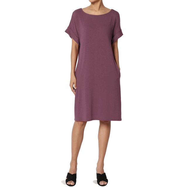 Robe T-Shirt Midi Longueur Genou à Manches Courtes Ajustée pour Femmes Grande Taille