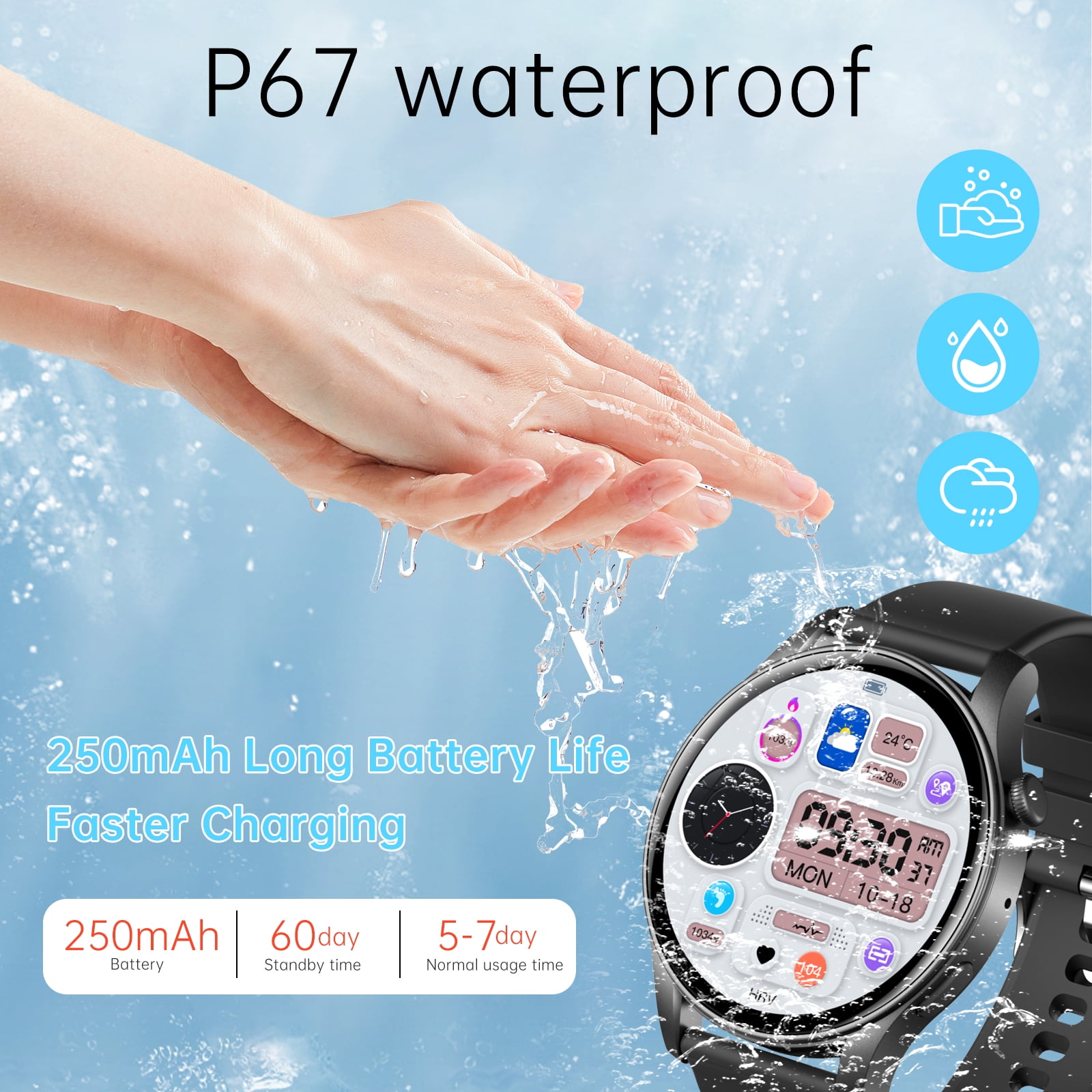 SKMEI Smart Watch for Men Women, 1.43" HD Smartwatch (Answer/Make Call), Fitness Tracker with 100+ Sport Modes, Activity Tracker for Android iOS