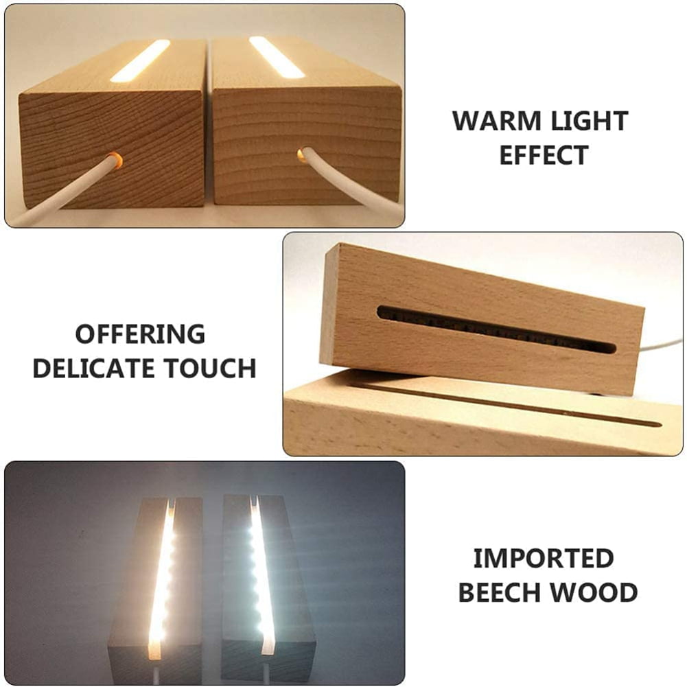 rectangle wooden base acrylic night light