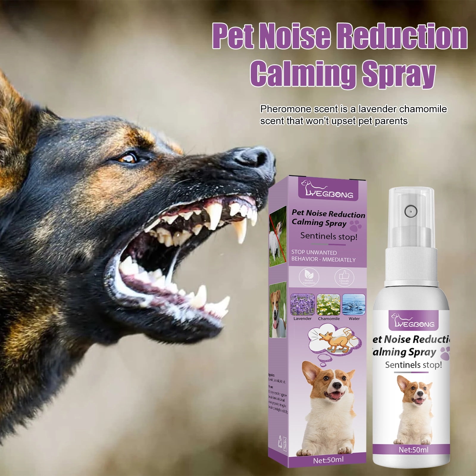 Dianli Pet Noise Reduction Calming Spray Reduce Stress With Pheromones Easy To Spray Help Dogs With Separation Travel Noise And Anxiety 50ML Multisave Walmart