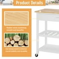 thumbnail image 2 of Walsunny Kitchen Island with Locking Wheels, 39.76 "Dining Rolling Cart with Large Capacity Storage Drawers,Towel Rack（White）, 2 of 8