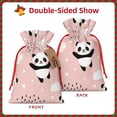 thumbnail image 2 of Honeii Panda Print Small Burlap Bags,Christmas Drawstring Treat Bags Gift Bags Reusable Candy Goodie Wrapping Bags for Holiday Party Favors Supplies -Small, 2 of 9