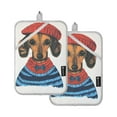 thumbnail image 7 of Yayeee Pot Holders Kitchen Heat Resistant with Pocket 7"x9.8" Cotton Oven Cooking Hot Pads, Cute Dog Artist, 7 of 7