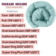 thumbnail image 5 of 100% Cotton All Season 1pc Box Stitched Comforter, Duvet Insert Cover, Pattern Solid Aqua Blue Color Oversized Queen (98"x98") Size Machine Washable Lightweight, 5 of 5