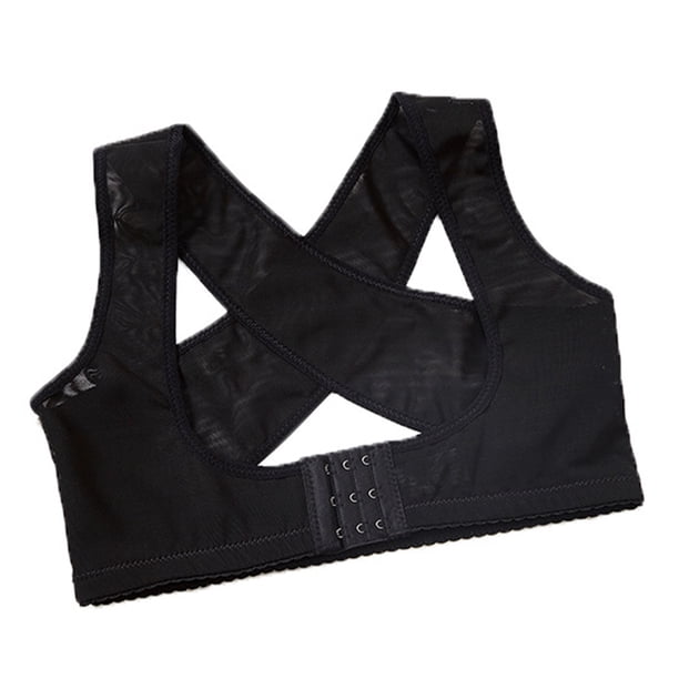 Corrector de postura de espalda ajustable, cinturón corrector de joroba, correa de fijación para la espalda (negro, talla M)