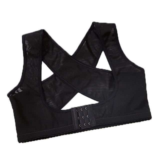 Corrector de postura de espalda ajustable, cinturón corrector de joroba, correa de fijación para la espalda (negro, talla M)