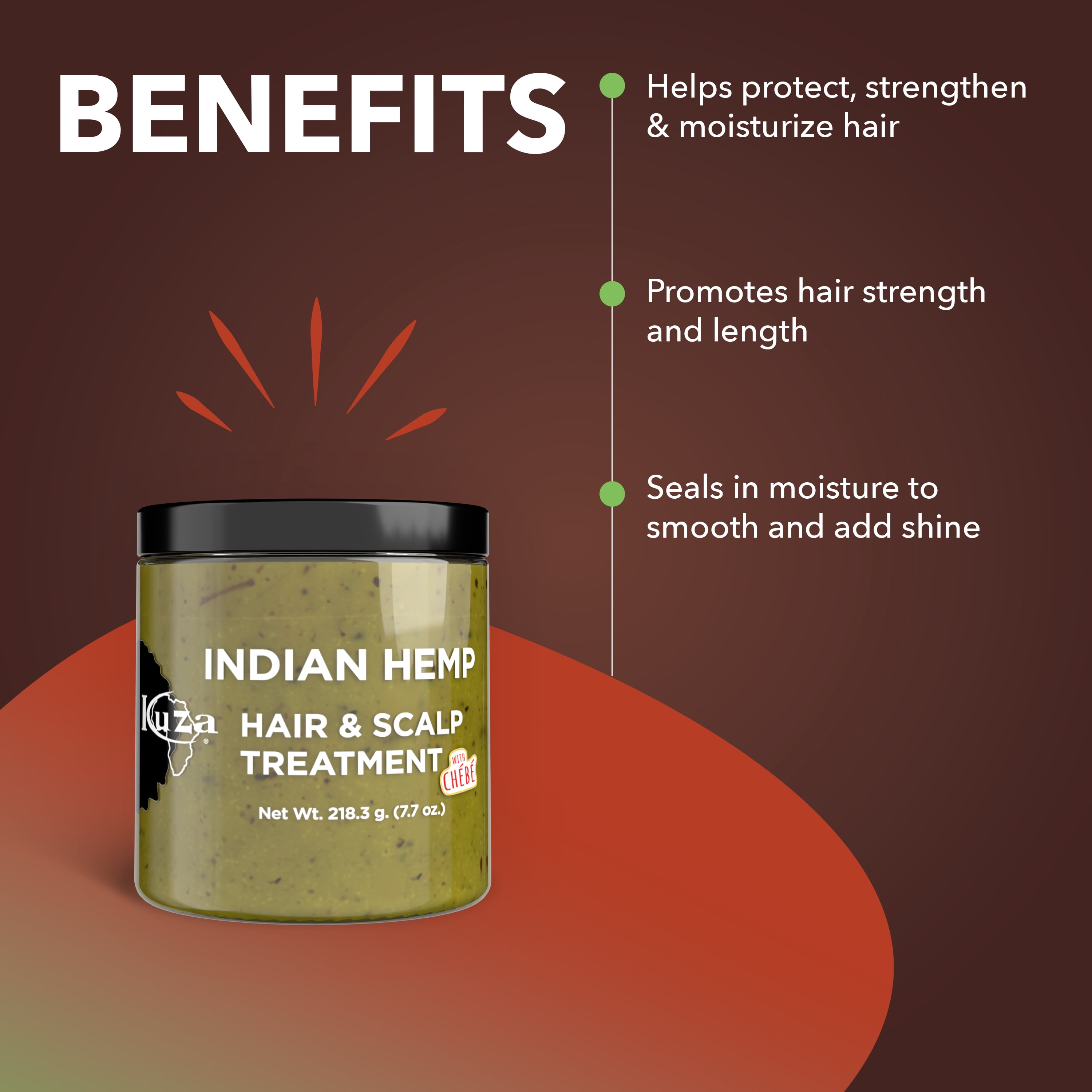 (3 pack) Kuza Indian Hemp with Chebe Hairdress & Scalp Treatment, 7.7 oz