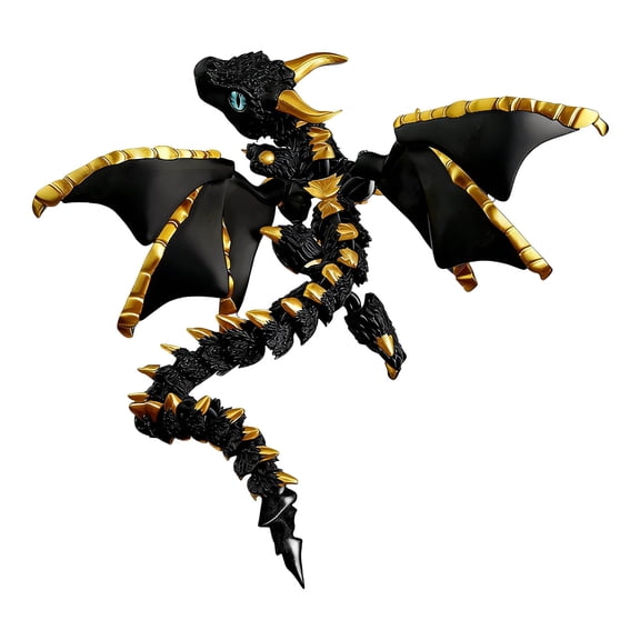 Zjdatm 3D Printed Dragon with Wings Flexible Articulated Double Horns Dragons Figure Toy for Home Office Decor and Holiday Gift, Gradient Color Changing