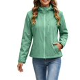 thumbnail image 4 of Crgrtght Women Hooded Zip Long Sleeve Solid Casual Travel Jacket Coat Waterproof Hiking Jacket Windproof Outdoor Slim Lightweight Rain Jacket, Mint Green L, 4 of 7
