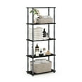 thumbnail image 4 of Furinno Rata 6-Tier Industrial Multipurpose Flat Base Shelf Display Rack with Metal Frame, Wide, Marble White, 4 of 5