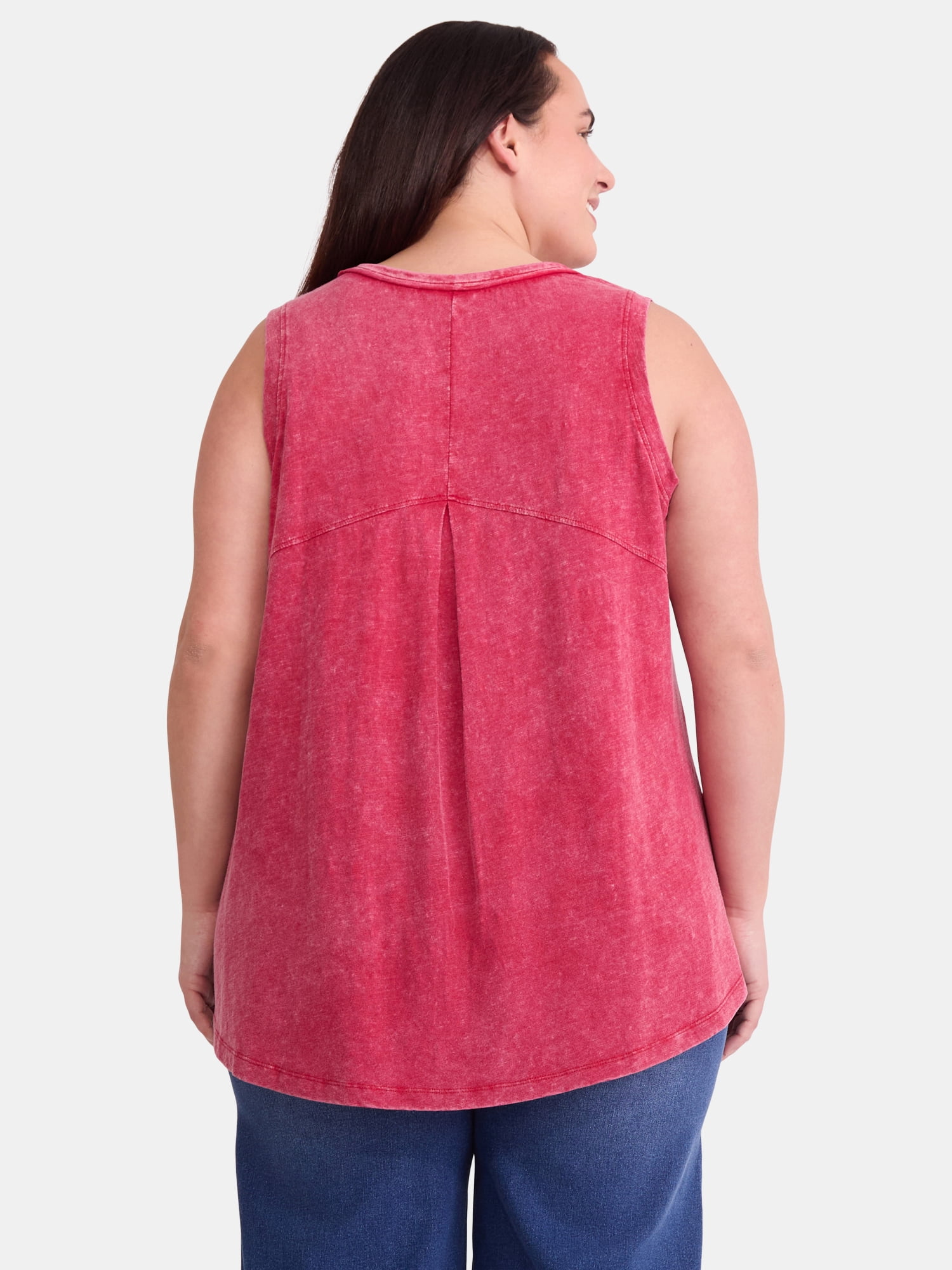 Terra & Sky Women's Plus Size Cotton Swing Tank Top, Sizes 0X-5X