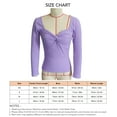 thumbnail image 3 of Slim Fit Twist Front Top,Camisa de manga larga Twist Slim Fit para mujer Blusa de punto acanalado de manga larga Funcionalidad inteligente, 3 of 3