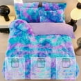 thumbnail image 6 of Faux Fur Duvet Covers Full Size Blue Purple Tie-dye Comforter Cover Set for Girls 3 Pcs Fluffy Colorful Ombre Plush Shaggy Bed Sets for Teens Women (Blue Purple,Full), 6 of 9