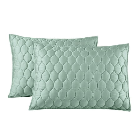 Better Homes & Gardens Tencel Quilted Pillow Shams, Soft Green, King (2 Count), All Ages