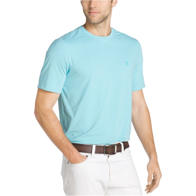 IZOD CoolFX Camiseta básica de algodón para hombre, azul, pequeña IZOD Camiseta básica