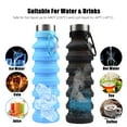 thumbnail image 4 of Amerteer Collapsible Water Bottle, Reuseable BPA Free Silicone Foldable Water Bottles for Travel Gym Camping Hiking, Portable Leak Proof Sports Water Bottle with Carabiner, 18oz, 4 of 9
