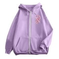 thumbnail image 4 of Shadoumai Womens Zip Up Hoodie Cancer Awareness Pullover Long Sleeve Casual Athletic Sweatshirt With Pocket Drawstring Fall Winter Jackets, 4 of 6