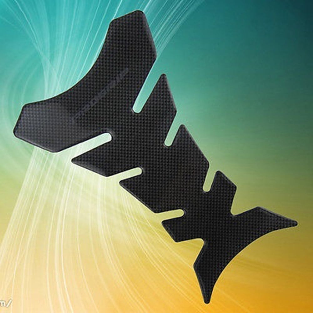 Motorcycle Carbon Fiber Fish Bone Shape Fuel Oil Tank Pad Protector