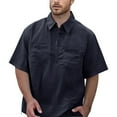 thumbnail image 1 of XDZJLR Men's Shirts Double Pocket Cargo Fashion Short Sleeved With Short Sleeved Tops, 1 of 5