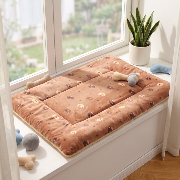 Dog Blanket, Multi-Purpose Cat Throw, All-Season Soft Plush Couch Protector, Warm Crate Pad Mat for Small Pets, Machine Washable(2XL,Brown)