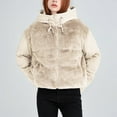 thumbnail image 6 of Black*Friday on Sale ChaoHeng Womens Winter Jacket Women's Colorblock Faux Fur Hooded Puffer Jacket,Short Warm Cotton Coat, 6 of 9