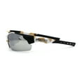 thumbnail image 4 of Mens Xloop Hunters Camo Half Rim Plastic Sunglasses White Beige Silver Mirror, 4 of 4