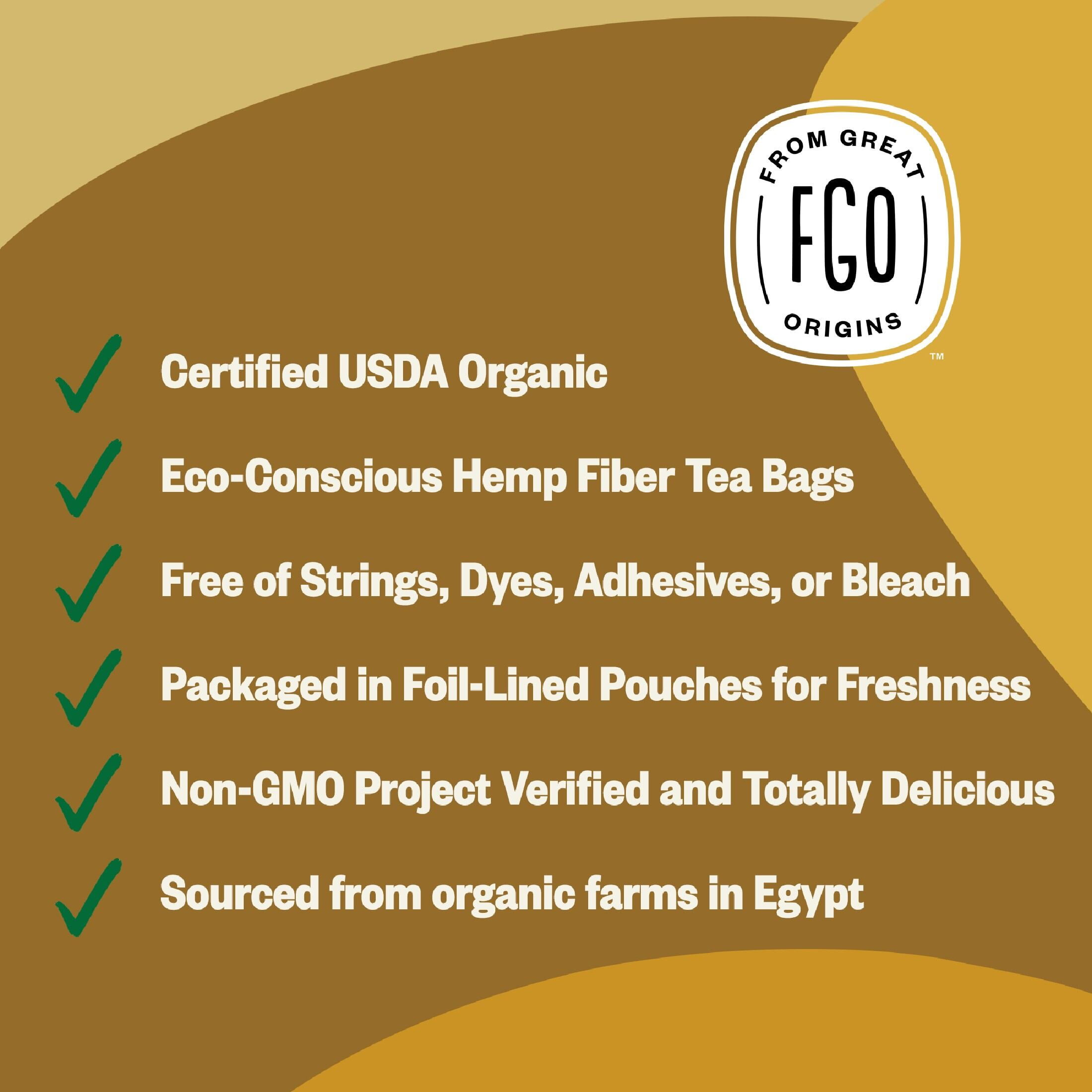 FGO Chamomile Tea, Organic, Eco-Conscious Tea Bags (100 Count)