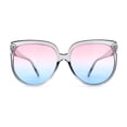 thumbnail image 1 of Womens Oversize Nerdy Round High Temple Horn Rim Sunglasses Slate Pink Blue, 1 of 4