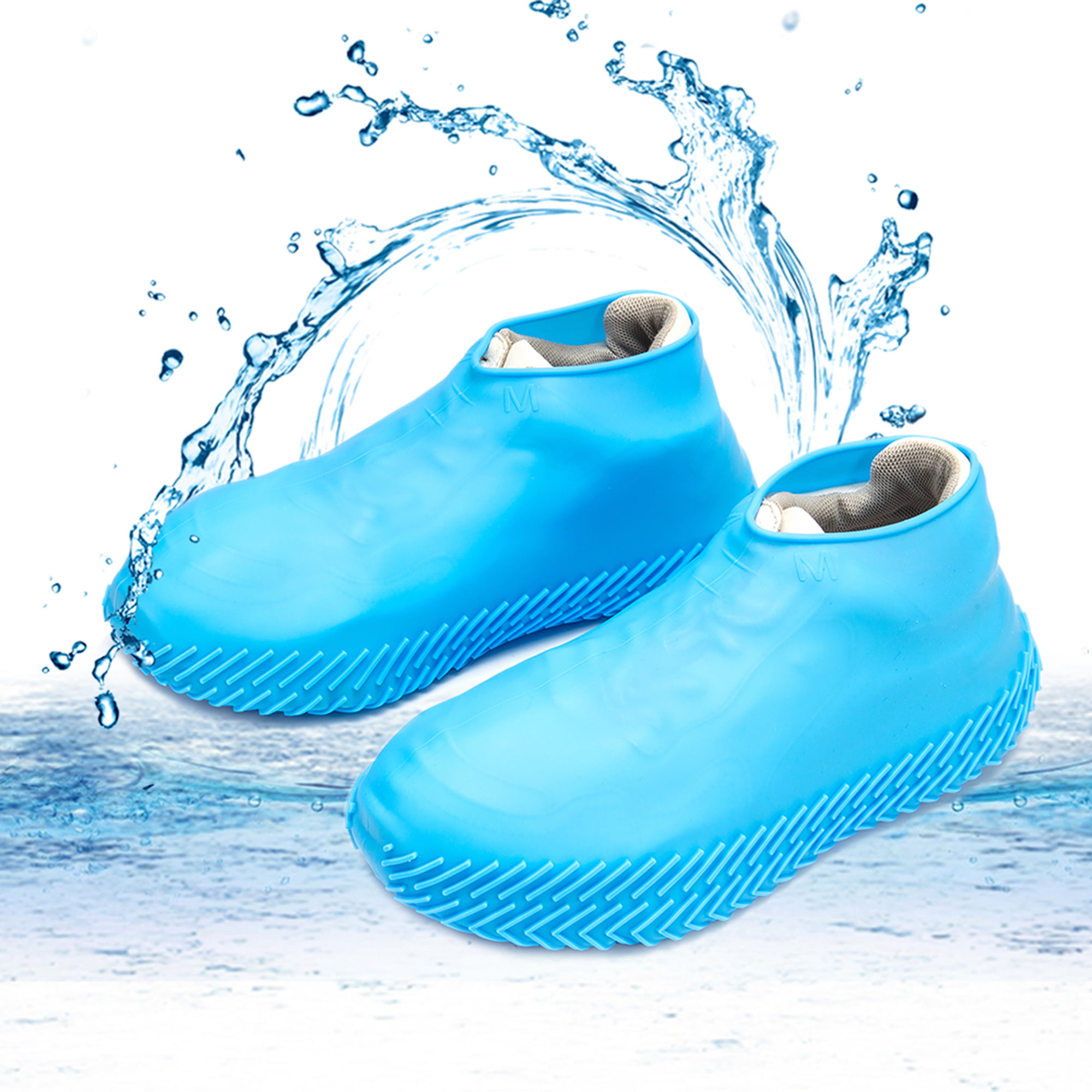 Rain Shoe Covers, Waterproof Reusable Silicone Shoe Covers Non-Slip ...