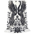 thumbnail image 2 of Balery Artistic Black White Peacocks Manta de Felpa Suave y Acogedora – Cobija de Franela Aterciopelada para Cama, Lavable y Cálida para Sofá, Mascotas, Transpirable-40"x30", 2 of 7