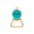 thumbnail image 1 of Faith Word Inspirational Quote Sayings Beer Bottle Cap Opener Stainless Steel Key Chain, 1 of 3