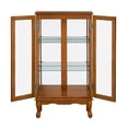 thumbnail image 3 of Gzxs Lighted Curio Cabinet, Glass Display Cabinet Display Case Storage Showcase with Adjustable Shelves, Mirrored Back Panel ＆ Tempered Glass Doors for Living Room Hallway (Oak), 3 of 8