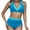 Blue, variant on Women's High Waist Bikini Sets Stretch Quick-Dry Slimming Two Piece Bathing Suit Color Block Modest Swimwear (XL, Hot Pink)