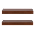 thumbnail image 3 of Kate and Laurel Havlock Wood Shelf Set, Walnut Brown 2 Piece 24 inch, 3 of 9