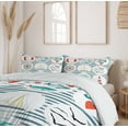 thumbnail image 6 of Ambesonne Nautical Duvet Cover Sets, Marine Collage, 2-King, White Red Blue, 6 of 7