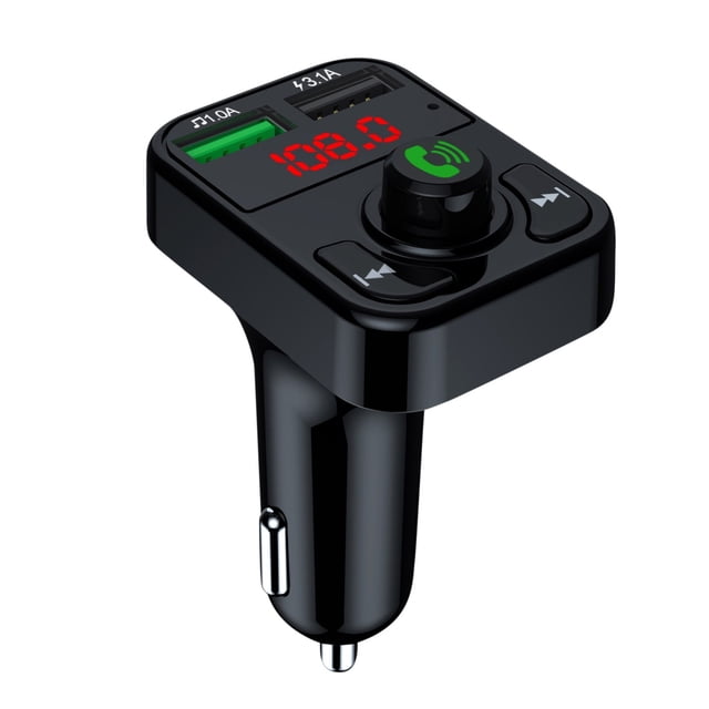 TACILIP Dual USB In-Car Adapter Wireless Bluetooth Kit QC3.1 Fast USB Charger Hands FM Bluetooth Transmitter, Gifts for Her