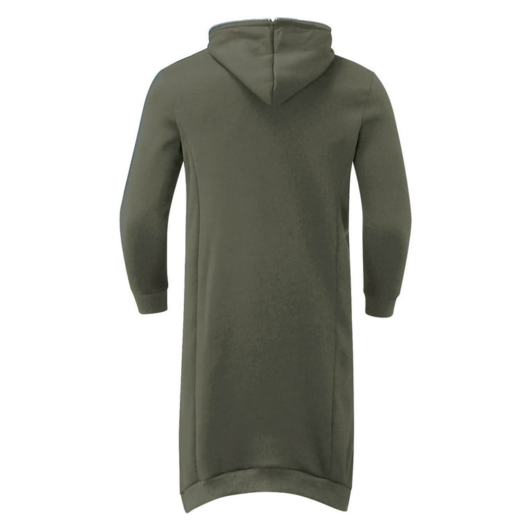 TBKOMH Mens Hoodie Sweatshirt for Men Soft Elegant Long Sleeve Hoodies  Collar Solid Color Hooded Sweatshirt Pockets (Green,L) 