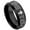 Black, variant on Lord's Prayer Tungsten Wedding Band Black & Blue Beveled Edge Tungsten Anniversary Band Brushed Finish - #915LPs10