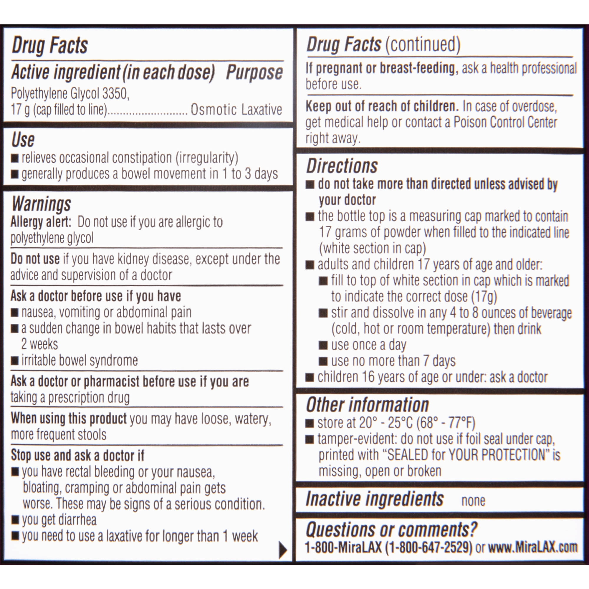 Miralax Dosage Chart - Amazon com pedia lax liquid stool 