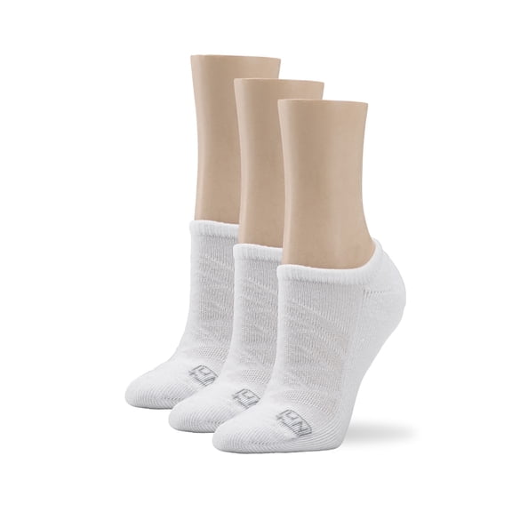 No Nonsense Women’s Polyester No-Show Socks, 3-Pair Pack, White, One Size