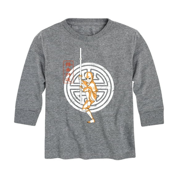 Avatar - The Last Airbender - Aang Crest - Youth Long Sleeve Graphic T-Shirt