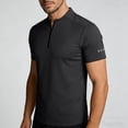 thumbnail image 2 of Men's Quarter Zip Pullover Men Running Shirt Slim Fit Short Sleeve Moisture Wicking Quick Dry Athletic Workout Shirts Size 3XL Black, 2 of 9