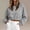 Gray women cropped sweater a1, variant on Women Cropped Sweater Round Neck Long Sleeve Casual Solid Knit Tops for Summer Beach Loose Fit Trendy, White 2XL