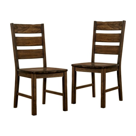 Rustic Wood Chairs - Furniture of America Jared Rustic Dining Chair - Set of 2